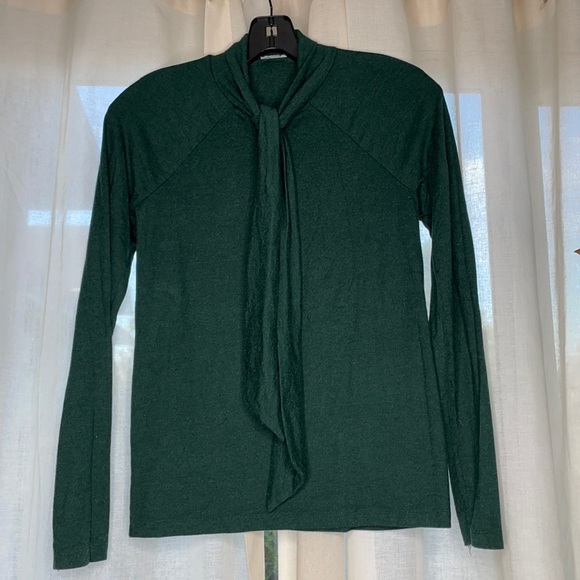 Zara Tops - Zara Emerald Green Pussy Bow Top